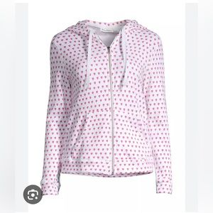 Roller rabbit heart zip up hoodie (size M)